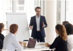 Man leading a presentation