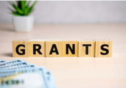 wooden blocks that spell grants
