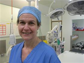 Jenny Smith in scrubs