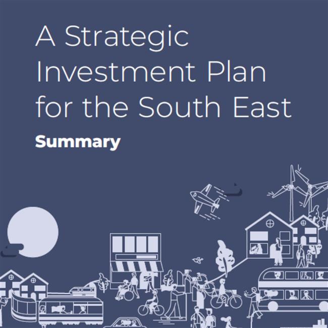 Decorative image of our SIP Summary document depicting a busy town with lots of forms of transport