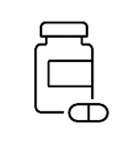 Line drawing of medicines